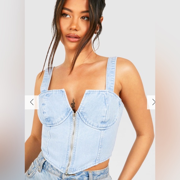 Denim Corset Top - Picture 1 of 6